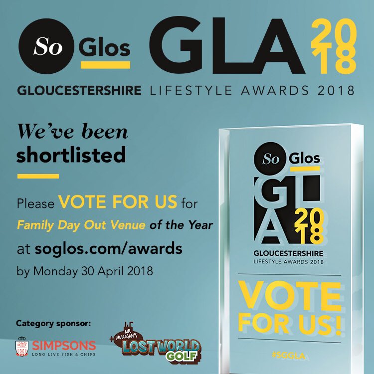 Yay! We have been shortlisted in the <a href="/soglos/">SoGlos - Gloucestershire's leading media brand</a> Lifestyle Awards in the ‘Family Day Out’ category! Please vote for us! soglos.com/awards/vote
And a huge congrats to our fellow <a href="/TheBreweryChelt/">TheBreweryChelt</a> friends @CosyCheltenham and @BabelCheltenham #SGGLA #soglos #soglosawards