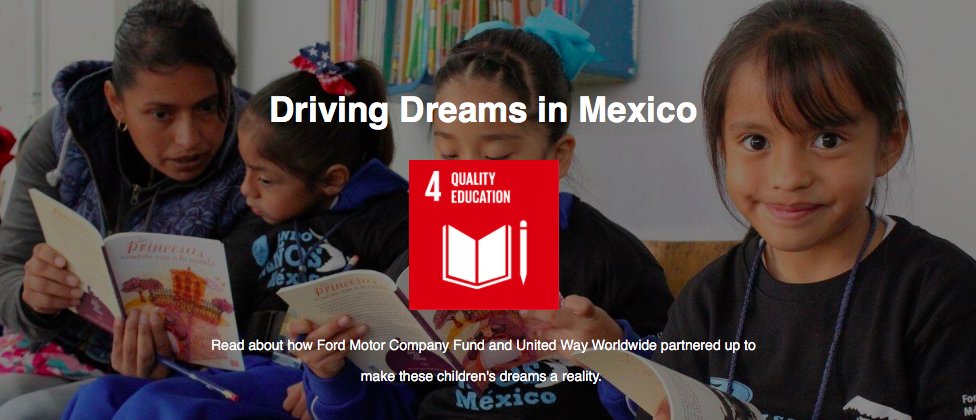 Visit Volunteer2030.org to read about "Driving Dreams in #Mexico" with <a href="/Ford/">Ford Motor Company</a> and <a href="/UnitedWay/">United Way</a> #SDGs #Goal4 #QualityEducation.