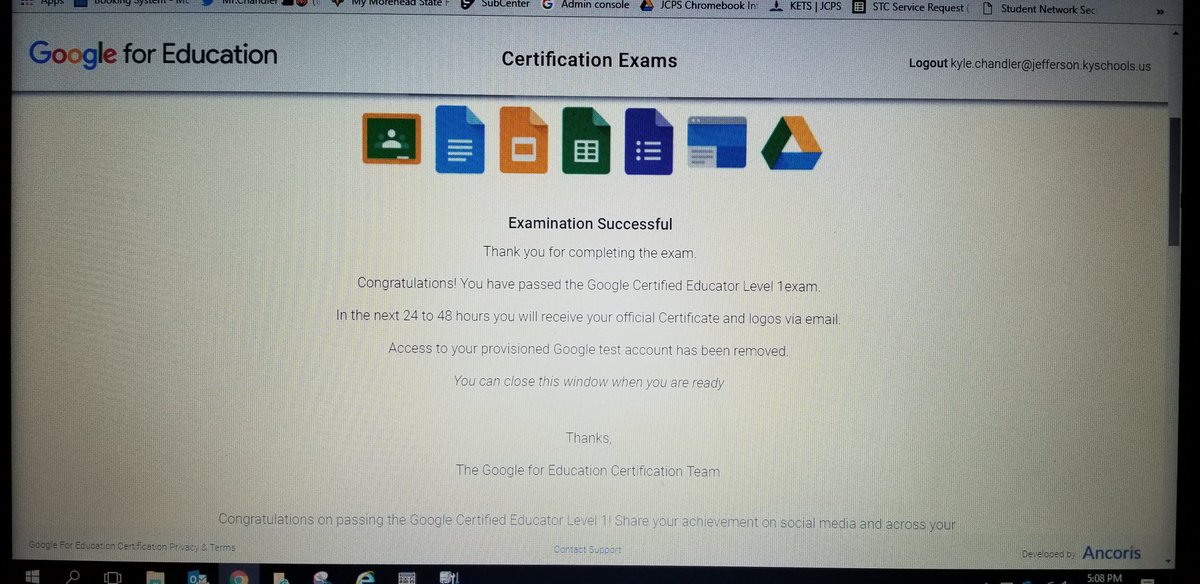 ChanThaMann's tweet image. @kreceveur @MrsCootsELA @teach_the_past @RobFulk 

I finally did it... At least I made good use of the snow day! 🤗

No study prep, took less than an hour. If I can do it YOU can do it. Trust me...#KNOWmoore

#OnToLevel2 #GsuiteAdminConsole