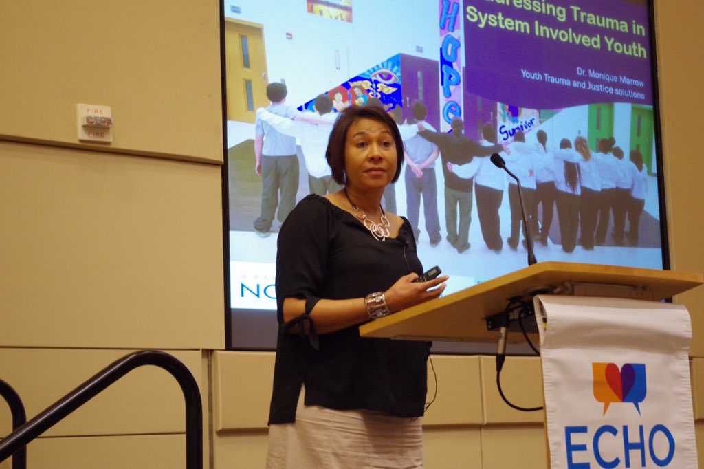 EchoTrainingOrg's tweet image. @drmarrow talks about how some traumatized youth fight for respect and react to disrespect because they understand it's association to power from feeling powerless at times. #echoconf2018