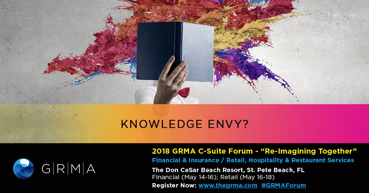 BrianBeitler's tweet photo. ncite jealousy among your peers. Be "in the know". 
2018 GRMA C-Suite Leadership Forum.  
Register Now: https://t.co/fgyVSe4D0i  #GRMAForum https://t.co/bz7KSmhWPP