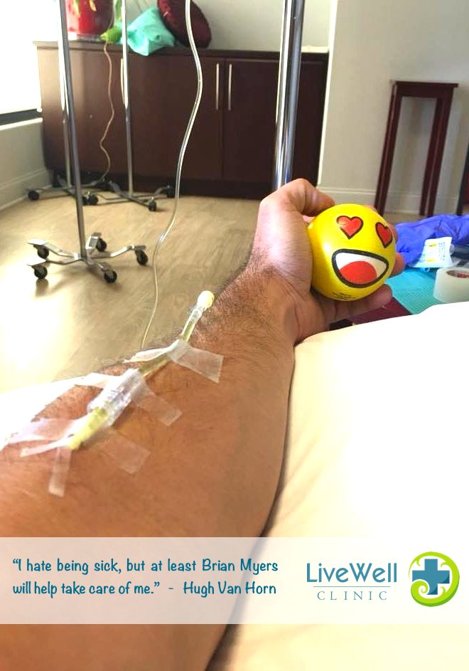LiveWellLQ's tweet photo. Shoutout to our patient, Hugh Van Horn​ for sending us this photo and comment about his #IVNutrientTherapy with Dr. Myers #IVTherapy #immunesystem #wellness #health #healthyliving #livehealthy #healthylifestyle #gethealthy #livehappy #naturopatia #naturopathy #LiveWellClinic https://t.co/FORNSsMwUb