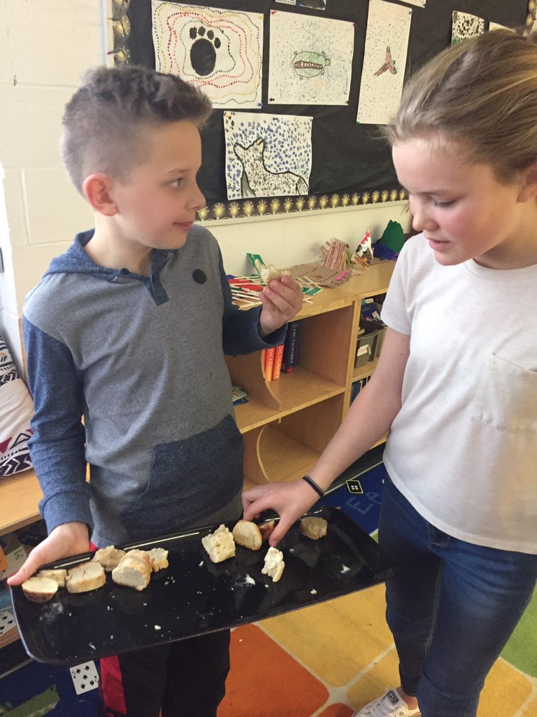 FarrTanya's tweet image. Consolidating math skills by making French bread. #wolvesmath@woodvilleES