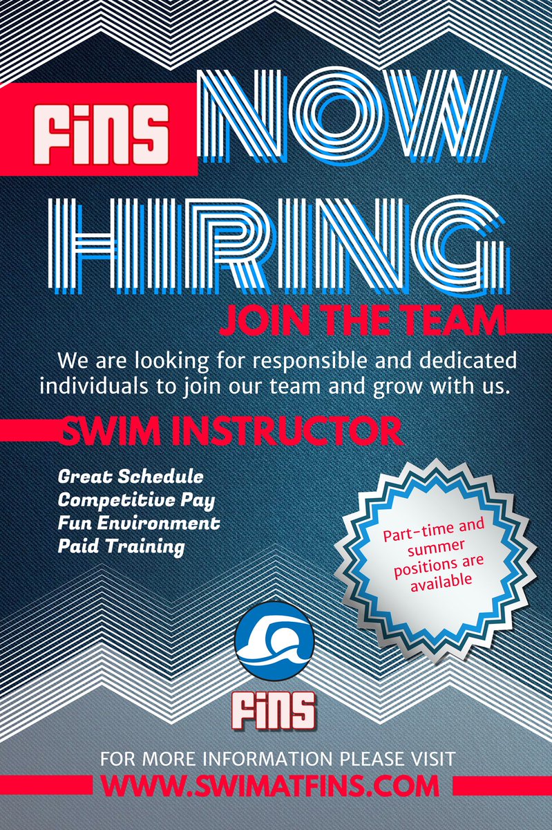 FunInSwimming's tweet image. Be a part of a team dedicated to making the community safer in the water! Visit us at swimatfins.com/employment and apply today! #houstonjobs #nowhiring #swiminstructor