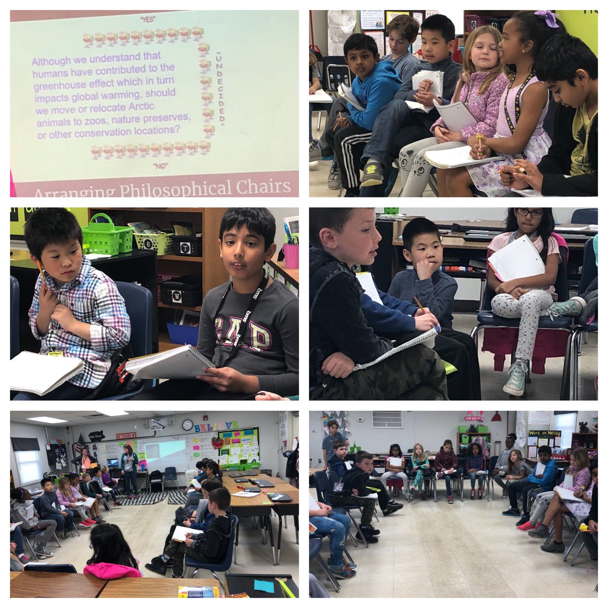 CMS_Advanced's tweet photo. Philosophical Chairs in action at @CMS_ElonPark @CharMeckSchools! Interacting with complex text and each other. #CMSILT @AVID4College https://t.co/sinrpuvD76