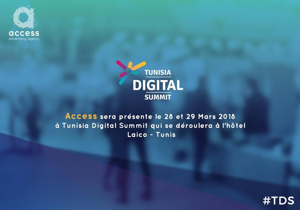 access_ad's tweet photo. @access_ad est partenaire officiel du Tunisia Digital Summit 
Ne ratez pas le rendez-vous incontournable des acteurs du digital en Tunisie! 
Les places sont très limitées! Achetez vos pass par ici : https://t.co/VoTriCK2hl 
#TDS #Digital #Access #AdvertisingAgency #SocialMedia https://t.co/rg0SVTDDth