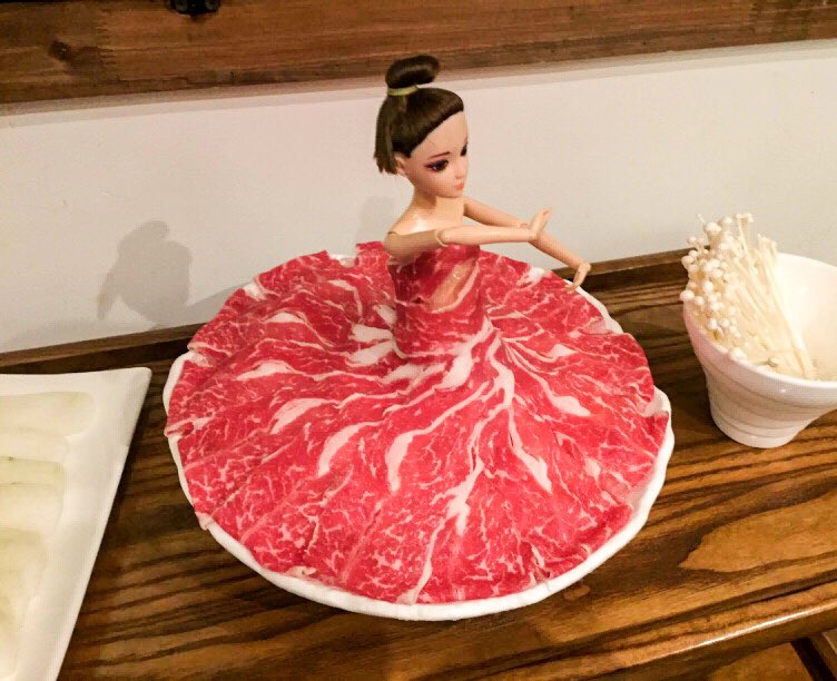 “Your beef, Sir.”
“Erm... is this a traditional serving method particular to the region?”
“No. Our chef just really likes Lady Gaga.”

(Pic: Ged Richter)