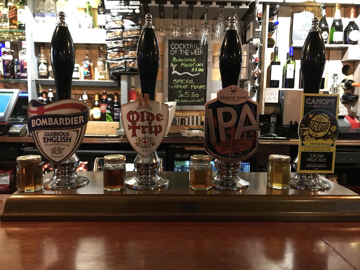 HorseandWell's tweet image. This weeks real ales on our hand pumps #bombadier #oldetrip #greenekingipa #sxswpaleale 

🍺 #cheers #realale #beer #pub #woodford #horseandwell #essex