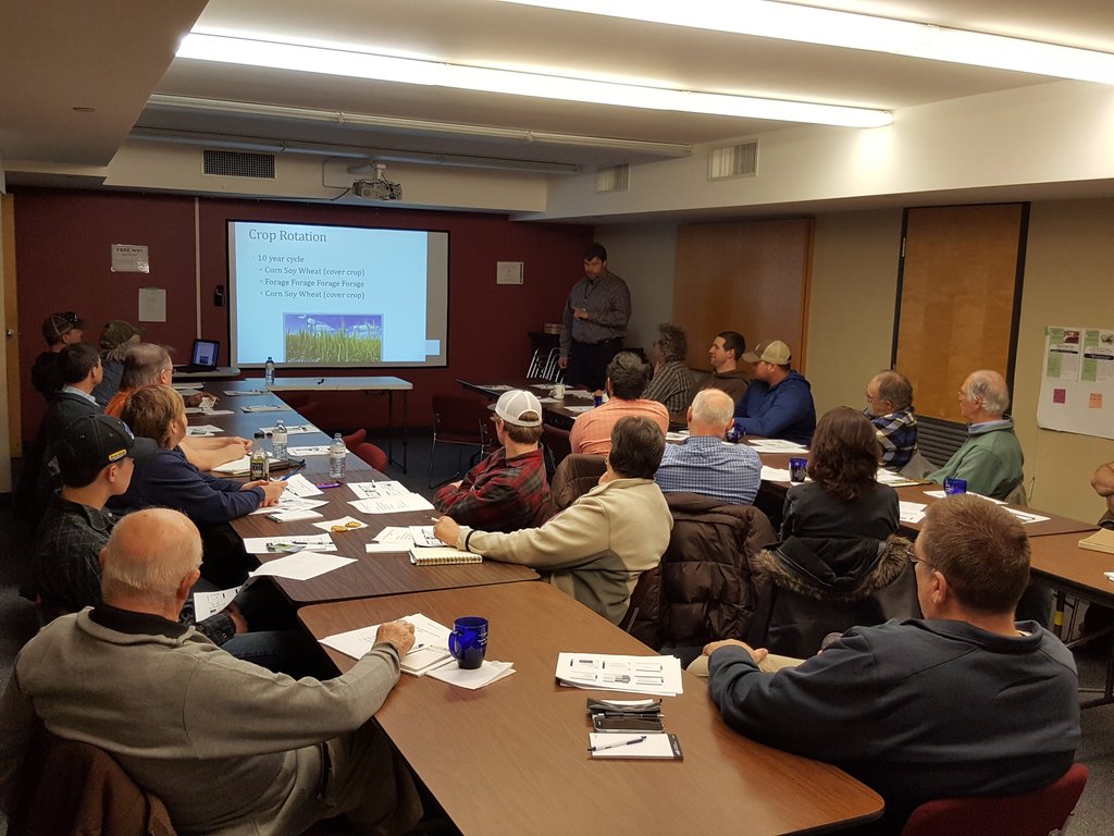 GBFarmersWeek's tweet photo. #covercrops and #doublecrops are certainly hot topics for our area farmers. #GreyAg #wintercourses. Thx to @OMAFRA for facilitating the course. https://t.co/9E0gvsKN6f