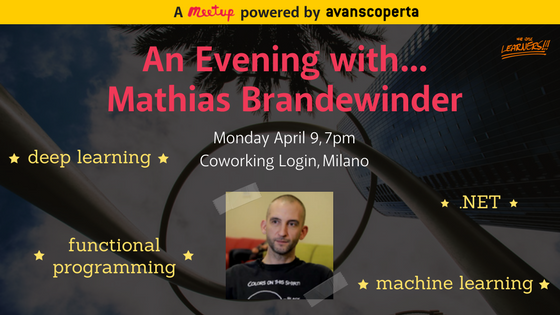 "One day you won't need humans anymore to do things like translating from one language to another." That day is NOW! Join our trainer <a href="/brandewinder/">Mathias Brandewinder</a> as he takes us down to the path of #deeplearning using #dotnet &amp; #fsharp! <a href="/CoworkingLogin/">Coworking Login</a> #machinelearning

meetup.com/Avanscoperta-M…