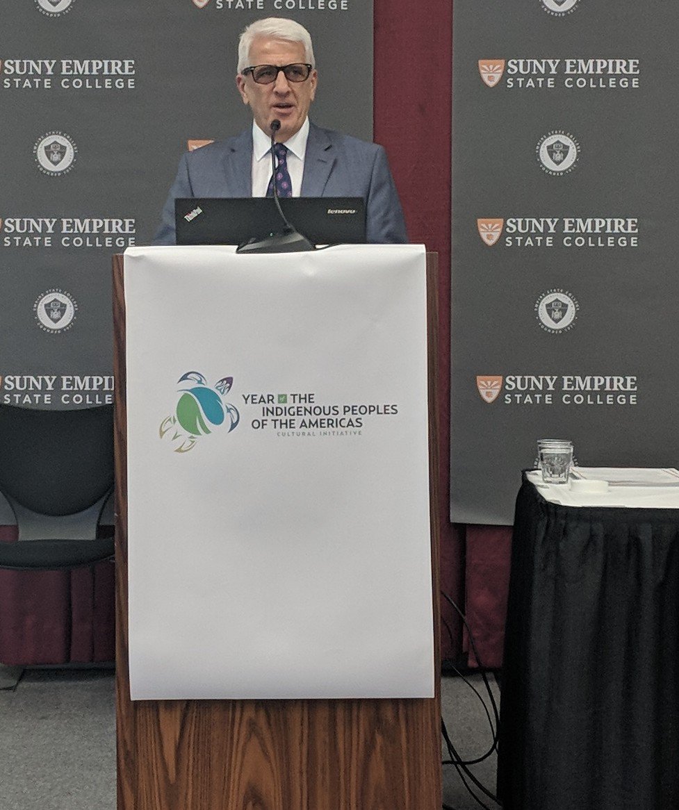 SandraBarkevich's tweet photo. .@SUNYEmpire Provost @DavidBejou addresses the #SUNYEmpire collegewide community during our All College meeting. https://t.co/5NTfP4z2fs