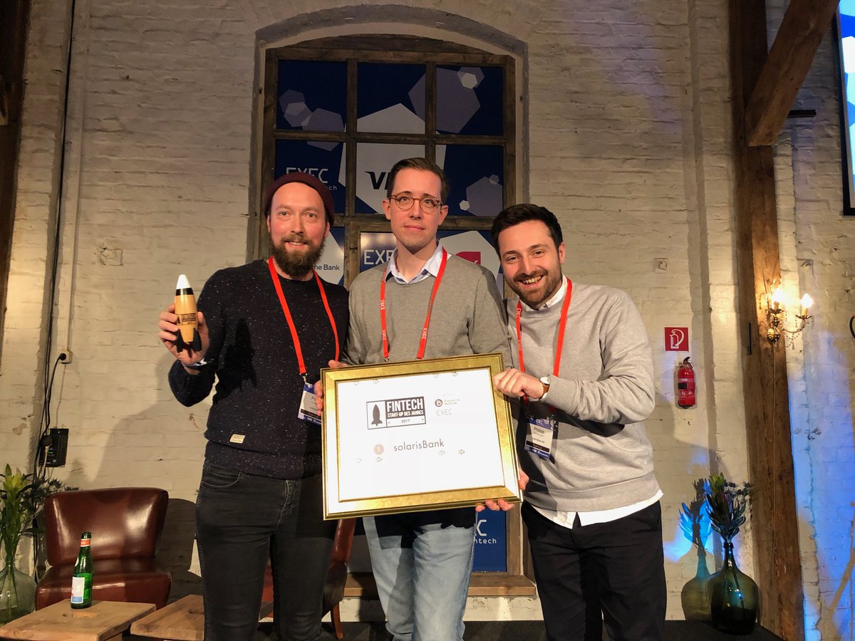 solaris_se's tweet photo. Wow! We feel incredibly honored to win the #fintech of the year award by @paymentbanking in the category 'later stage' at #EXEC2018! Thanks @jochensiegert, @ambajorat &amp; all the others for creating this award and supporting #German fintech https://t.co/jAnmPO1nEn