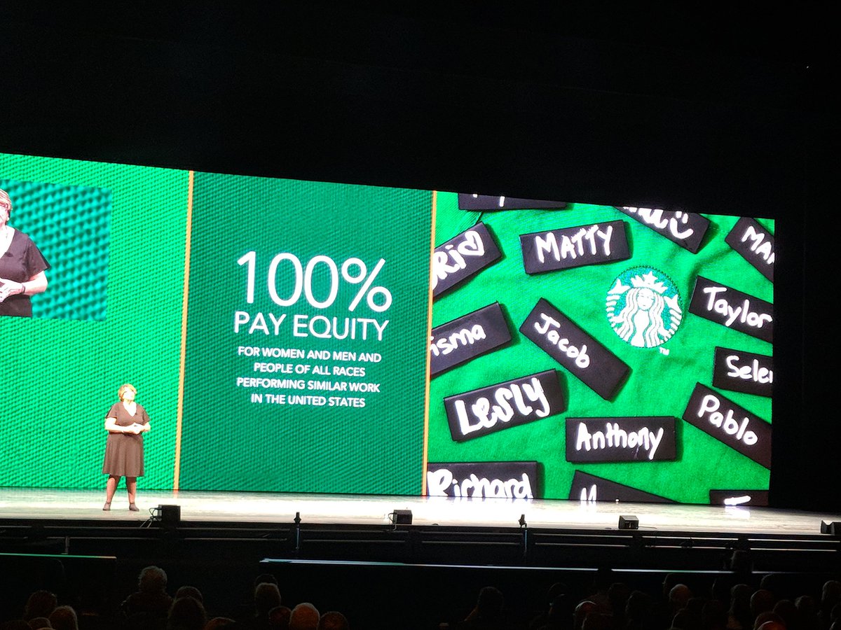 M_Stonestreet's tweet photo. "We as a company have achieved a major milestone" Lucy Helm #sbuxmtg2018 $sbux @starbucksprtnrs @StarbucksJobs https://t.co/78Sb9O0idf