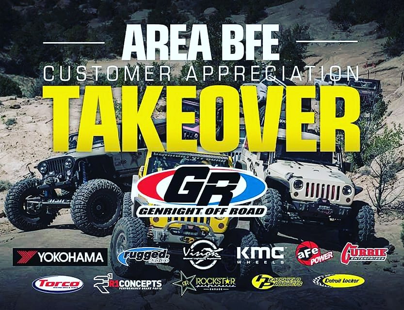 genrightoffroad's tweet photo. Coming to EJS? Join us on our Customer Appreciation Run as we Takeover AreaBFE!
https://t.co/kIJ3vWJfxx
#EJS2018 #genrightoffroad #Yokohama #visionx #kmcwheels #ruggedradios #currieent #rockstargarage #r1brakes #torco #rcv #eatonlocker #heatshield #jp98 https://t.co/aWfgXyPsqe