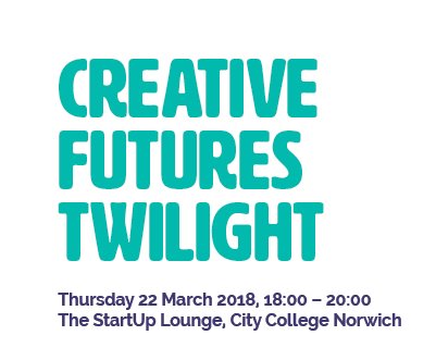 TakeYourPlaceHE's tweet image. Can't wait for #CreativeFuturesTwilight tomorrow evening. See you there from 6-8pm at The Startup Lounge at City College Norwich. It's all free and there's food and drink provided too. @SamarTantush_HE @KMcCormack_HE @Jodierice91 @NorwichUniArts