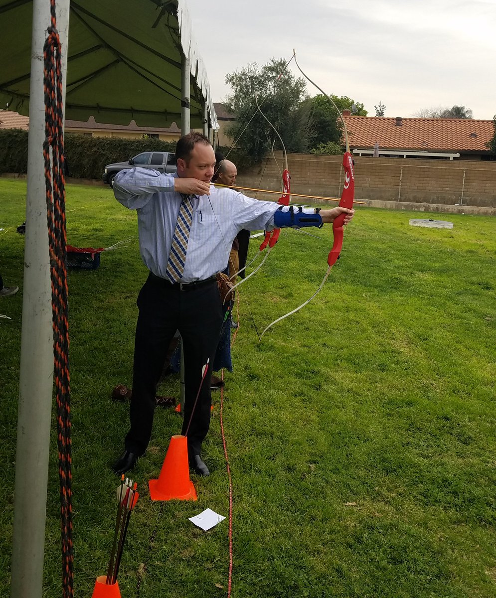 Sup't Coles took a turn at the Renaissance Fair