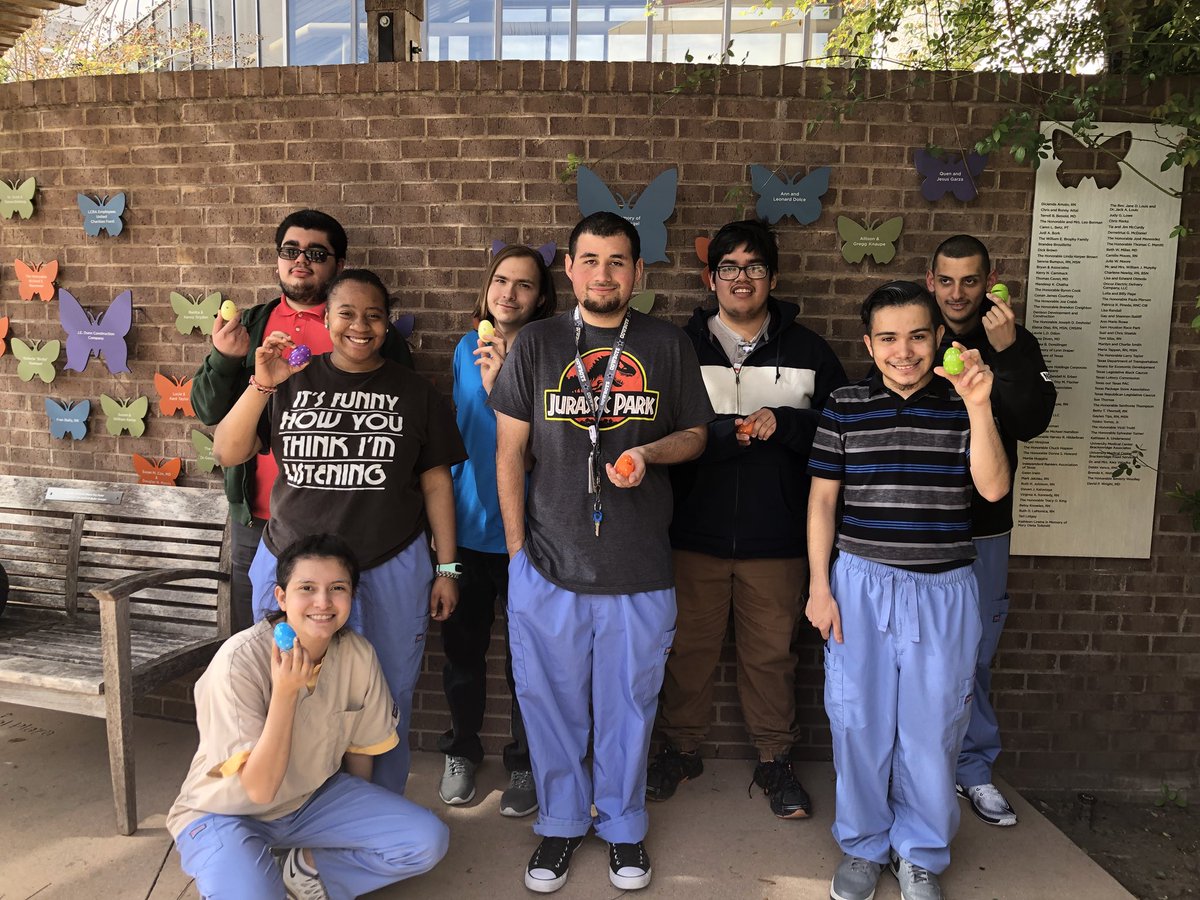 ProjectSEARCHtx's tweet photo. #AISDproud if our #ProjectSEARCH interns starting their 3rd and final rotations. They found out where they were going to be via an egg hunt. Everyone was very excited! https://t.co/GRuGdjqmww