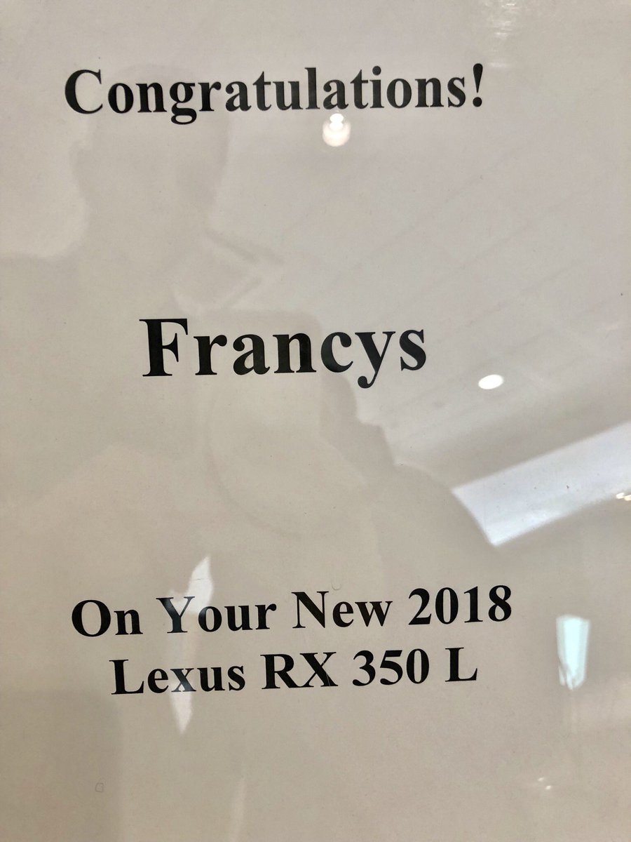 Lexus_Manhattan's tweet photo. Congratulations, Ms. Francys, on the delivery of your beautiful 2018 #LexusRX 350L! 🏁🚗💨 If any of our Twitter friends are interested in this, or any other model, just comment on this post. 🤩 #LexusofManhattan #Manhattan #Lexus #RXL #RX #3Rows 🚦#7Passenger #NYC🗽 #BigApple https://t.co/0A0WgzOCS8