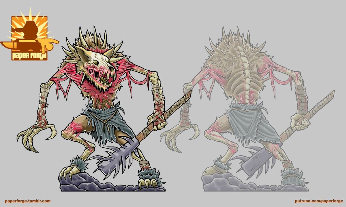 Gnoll Witherling...scariest of the pack?#paperminiatures #dungeonsanddragon...