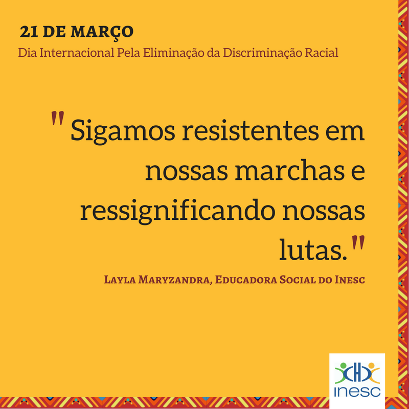 'A África do Sul de 1960 e o Brasil de 2018: processo genocida em curso'. Leia artigo da  educadora social Layla Maryzandra, do Inesc, sobre a origem do #DiaInternacionalParaEliminaçãodaDiscriminaçãoRacial e o contexto atual bit.ly/2u9eYMC ✊🏾