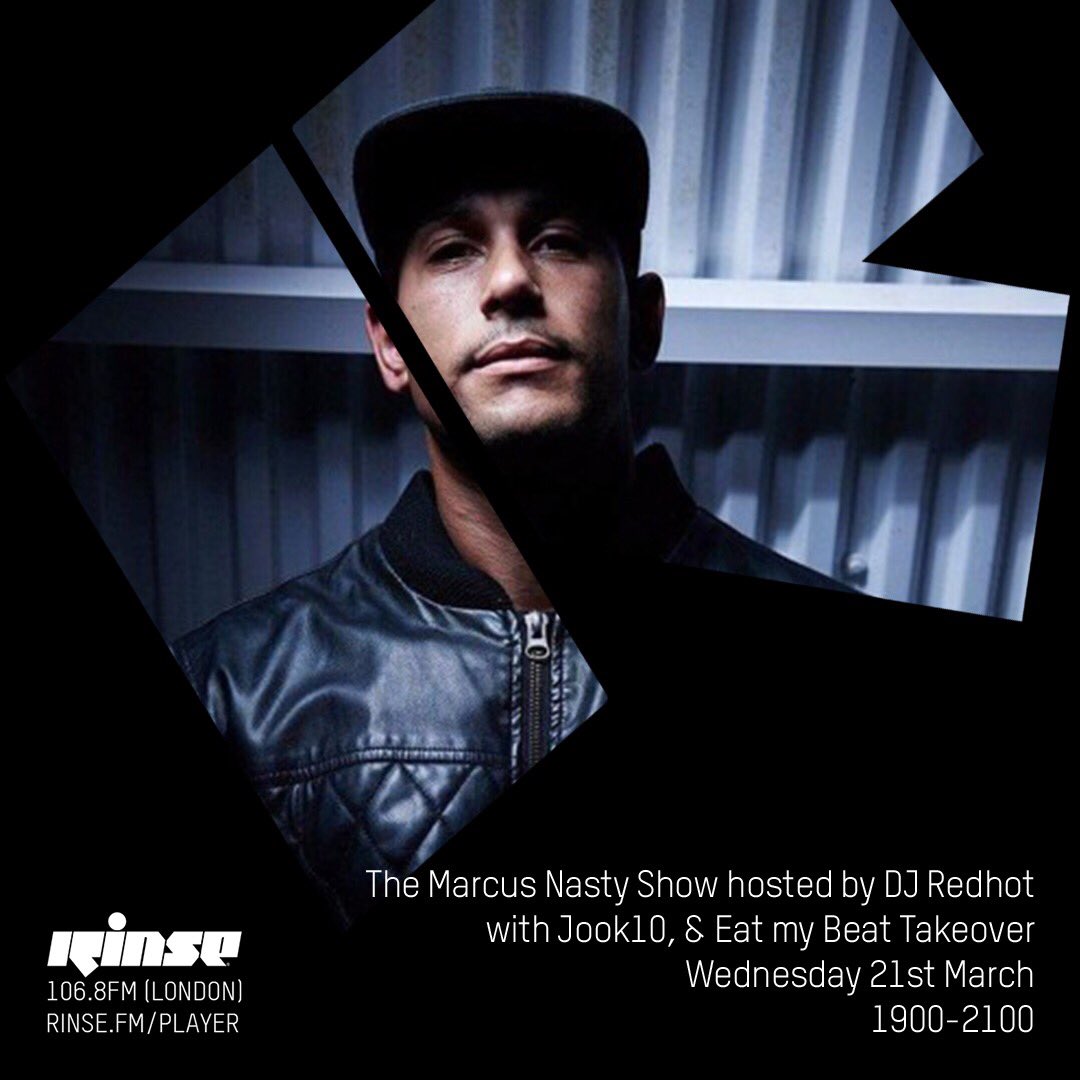 MarcusNasty's tweet photo. Tonight’s running order for The #MarcusNastyShow on @RinseFM 1900-2100 

1900: @EatMyB3at takeover ft  #Hypho &amp; @AlexMuttley

2000: @djjook10

2030: @DJREDHOT 

Enjoy 😊 https://t.co/7EWhalLOLG