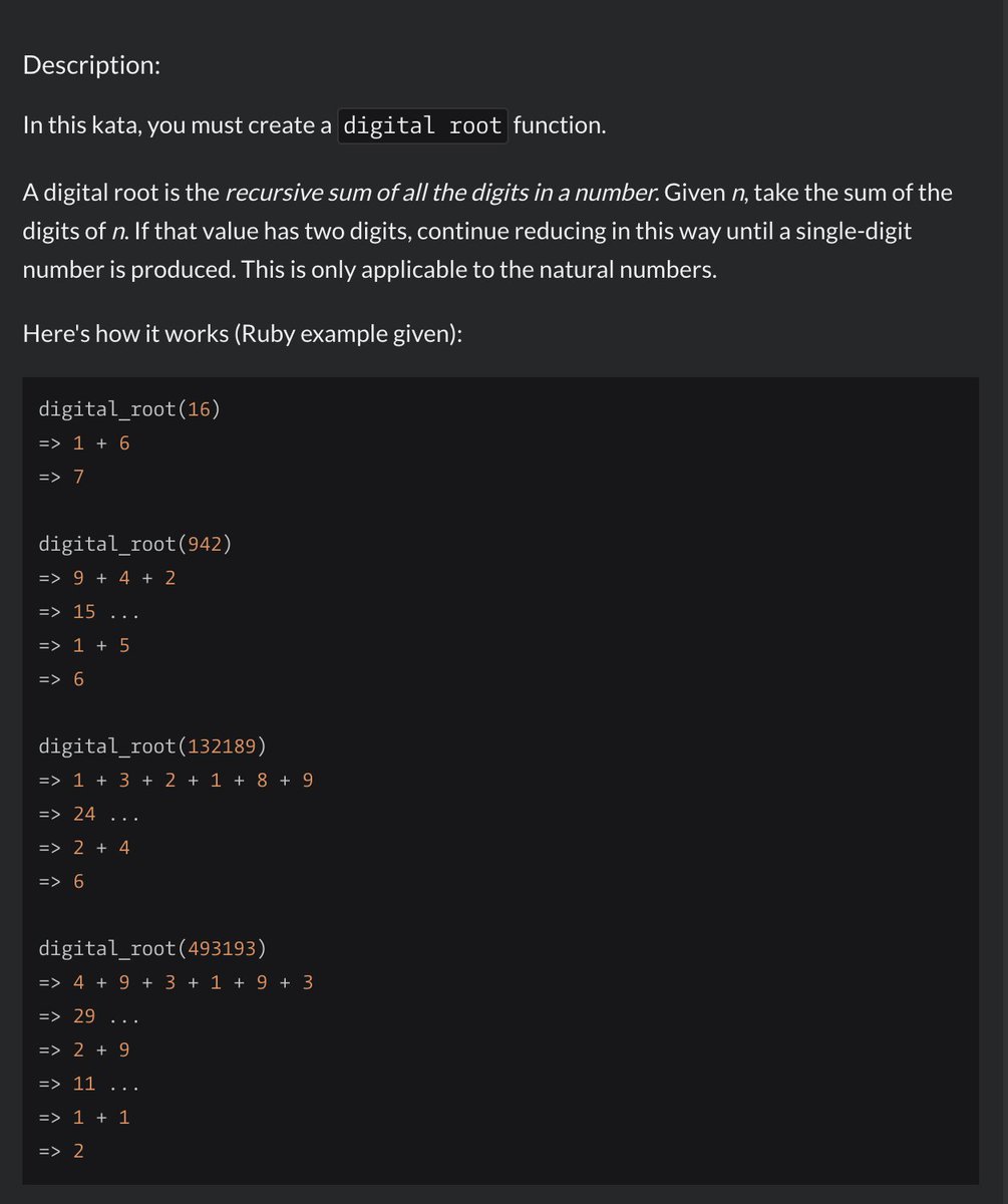 _blakdave's tweet image. To the Javascript warriors on my timeline, let's see the most clever solution to this. Reply with a screenshot of your code. Test your code with the examples given. #javascript #programming #codewarriors
