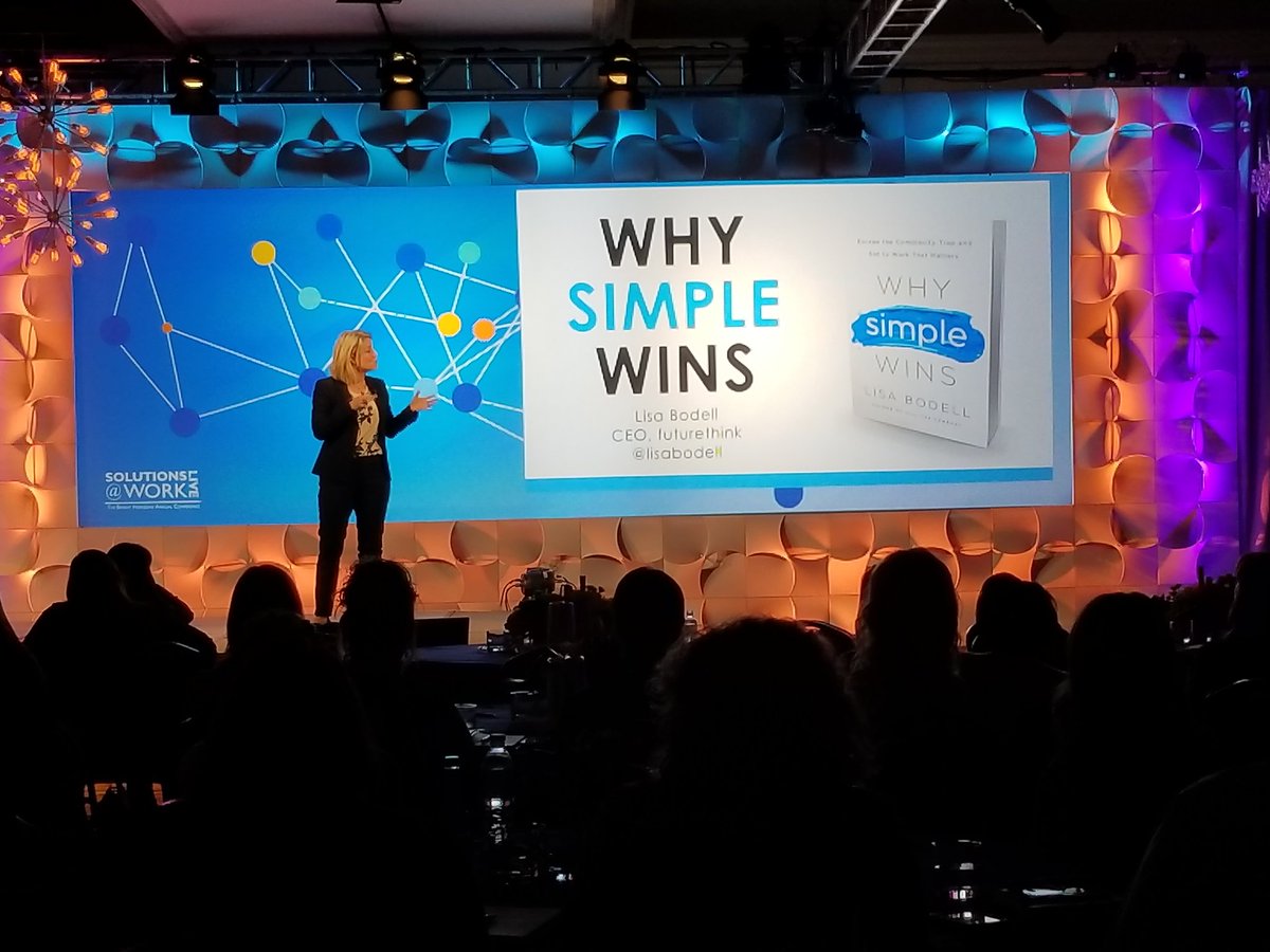 __SOTR__'s tweet photo. This Month: @LisaBodell delivering #keynote for Solutions at Work #BHatWork (photo cred. @BHatWork) https://t.co/NJFLgrY5zC