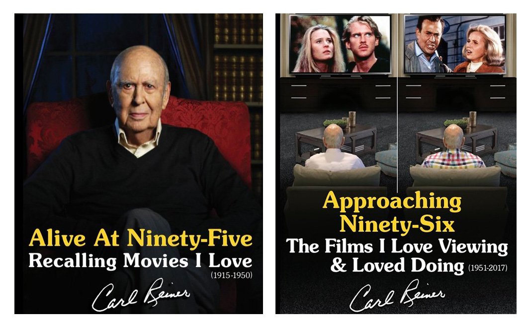 carlreiner's tweet photo. Today as I begin the first day of my 97th year on earth, I am proud to announce the publication of these two volumes on films. Available now and forever at: https://t.co/zKImUWmeLy https://t.co/yConQaqwsR