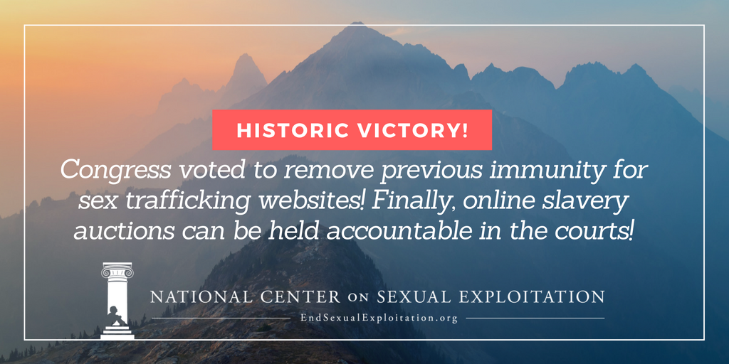 HaleyMcNamara's tweet photo. Tears of joy! Congress amended the law so #sextrafficking websites are no longer immune under federal law!

This news isn't trending on Twitter, &amp; won't get a front page story, but today was the most important legislative stand against sex trafficking of the decade.

#SESTA https://t.co/Fdv4jgeA48