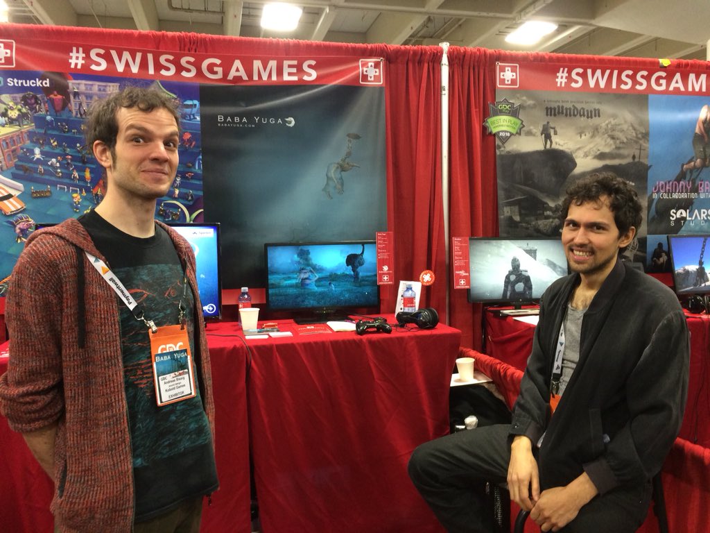 BabaYugaGame's tweet photo. come and play #babayuga at CDC-Play! we’re EXTREMELY friendly and there is also chocolate.
#GDC2018 #SwissGames https://t.co/WhPzEbsYGW
