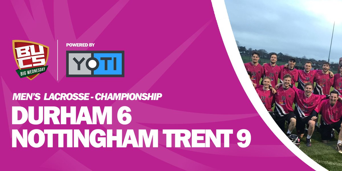 LACROSSE | <a href="/NTUSport/">NTU Sport</a> break @TeamDurham's 10 year unbeaten streak, to become 2018 #BUCSBigWednesday men's lacrosse champions 🏆😲