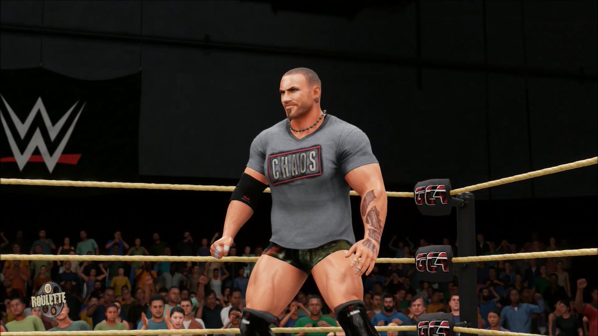 GCAWRESTLING2K's tweet photo. In the final match of the third episode of #GCARoulette this Monday, #JohnCarter, #Razor &amp; #TheMachine were all chosen by the #GCA Roulette wheel to face off in a tables match! Razor managed to pick up the victory by sending The Machine through a table! #GCAWrestleVerse #WWE2K18 https://t.co/yxy8vxuLcj