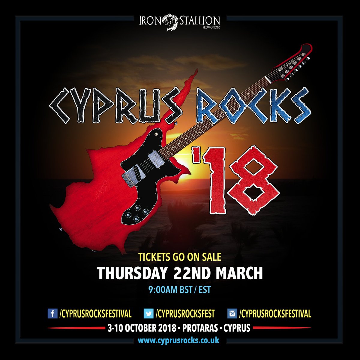 We are very happy to announce that tickets for Cyprus Rocks Festival 2018 go on sale tomorrow at 9:00am!! Book online at cyprusrocks.co.uk