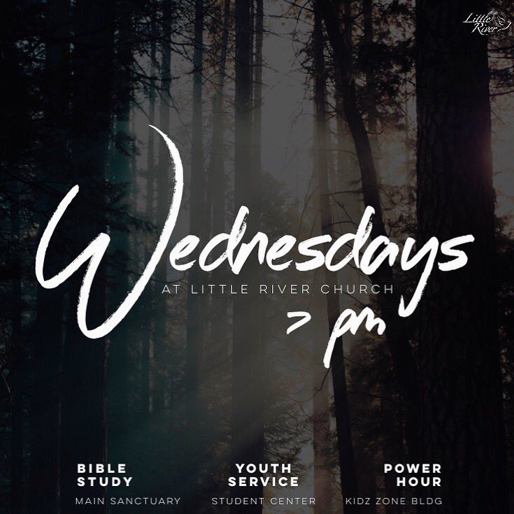 _trchurch's tweet image. Do not miss tonight's Midweek Worship Service! 
Wednesdays at Little River have been powerful and life-changing. 
Bring your family and friends with you! #myriver #littleriverchurch