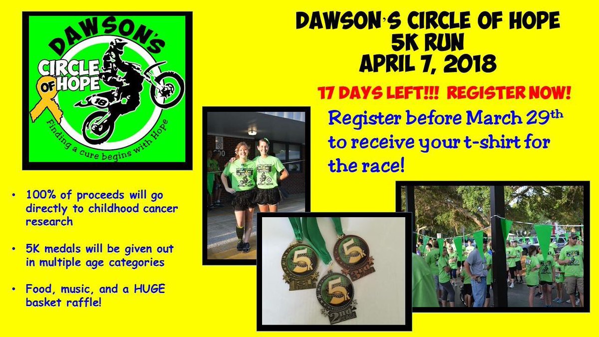 DawsonsHope's tweet photo. Don’t forget to register!! Race is coming up 
https://t.co/oYF9y0qygp https://t.co/7n5zGKzaf0