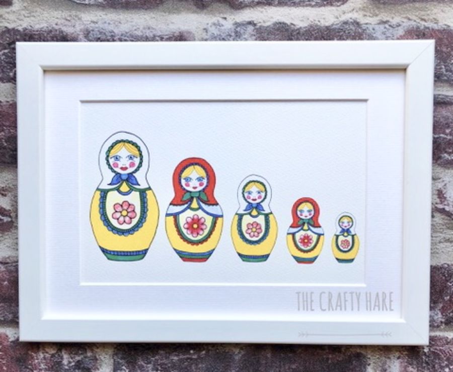 zpshopper's tweet photo. £16.00 Red and Yellow Russian Doll Set A4 Framed Print @thecraftyhareuk #CreateAnOnlineStore  @zpecommerce https://t.co/suHuRIr2yp https://t.co/6EPSFvlCpk