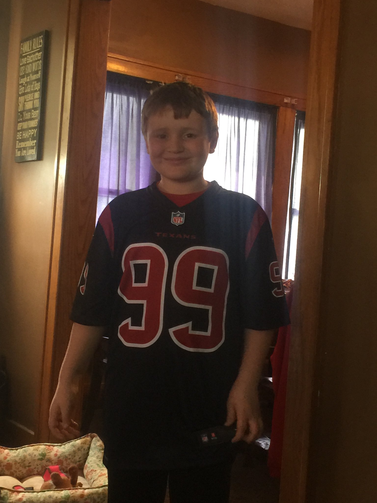 Happy 10th bday Brody, just what you asked for JJ Watt color rush. 