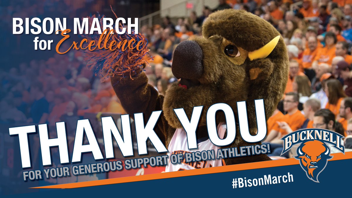 Thank you (many times over!) to our #BisonNation alumni, parents, friends, and fans! The amount of support we received during the #BisonMarch has been incredible and we truly can't thank you enough. Please stay tuned for our final results #rayBucknell