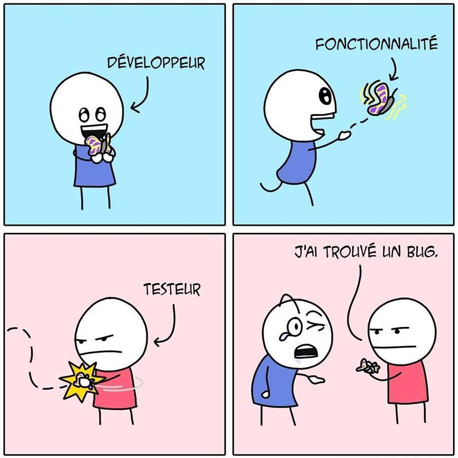 creapills's tweet image. Développeur vs Testeur 😂

Crédits : MonkeyUser (bit.ly/2GaG3DC)