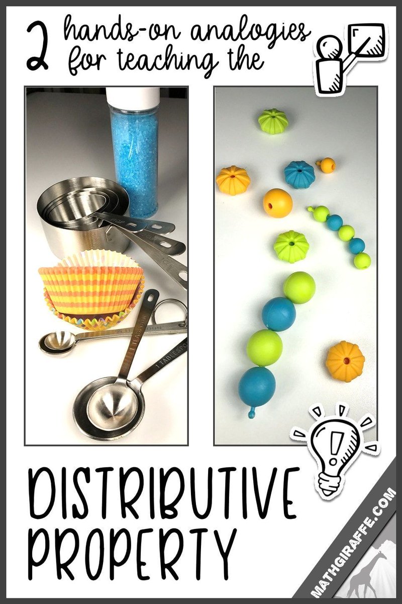 BinaryGroundEDU's tweet image. 2 Analogies to Help Teach the Distributive Property buff.ly/2piq6kv #math #school via Math Giraffe