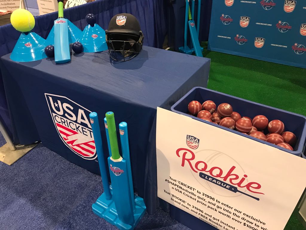usacricket's tweet image. Fantastic to be here @SHAPE_America Convention with our #RookieLeague stand to introduce cricket🏏 to Physical Educators from across the USA! 

➡️: usacricket.org/rookie-league/
#WeAreUSACricket🇺🇸
#SHAPENashville💪