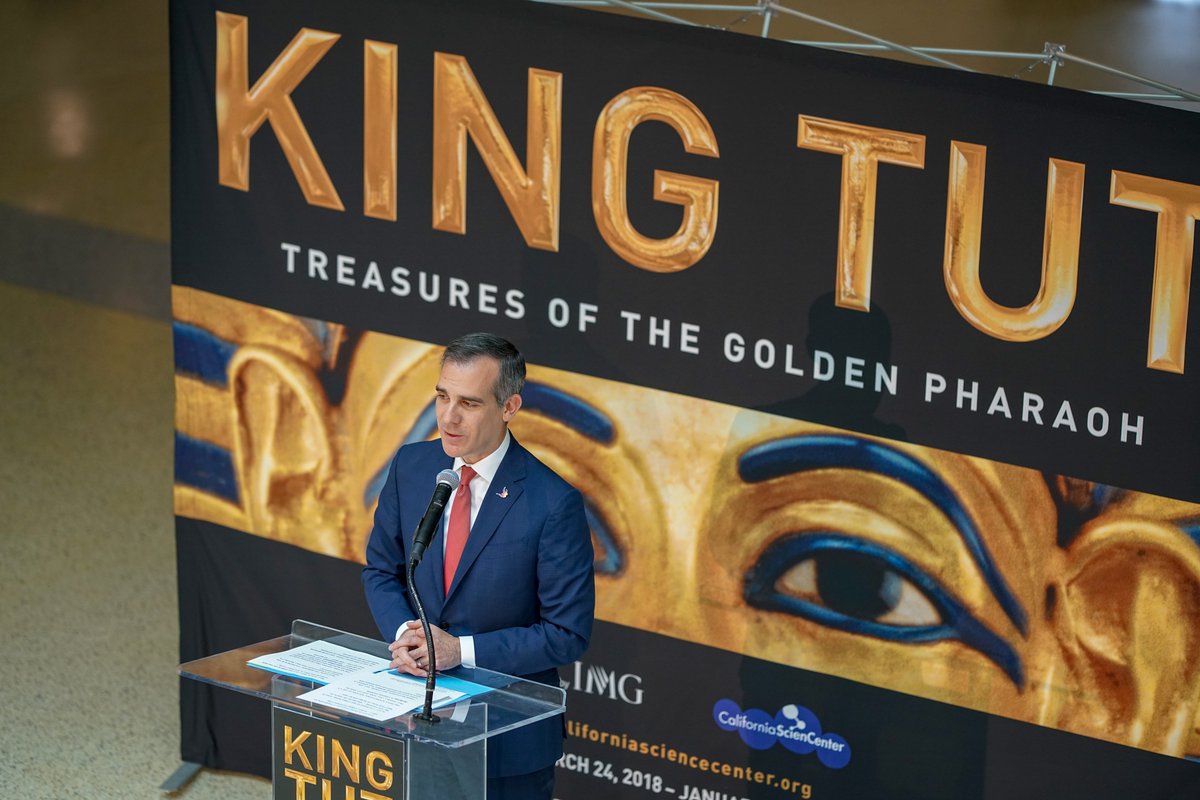 MayorOfLA's tweet image. Proud to welcome the #KingTutTour to L.A.! We're honored to be the first city in the world to host the largest collection of King Tut artifacts ever assembled outside Egypt.