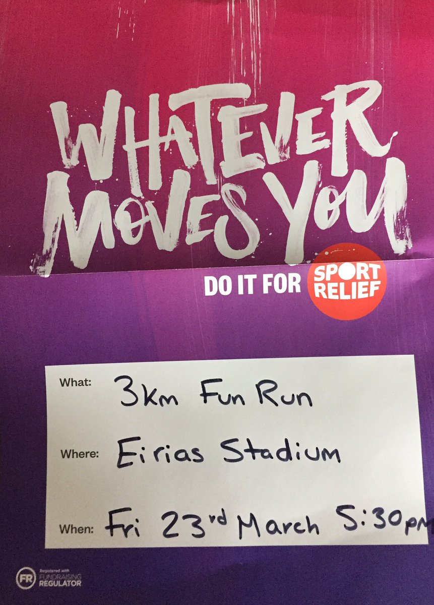 Just 2 more days until our <a href="/sportrelief/">Sport Relief</a> run <a href="/ParcEirias/">Parc Eirias</a> 🏃 please sponsor us here: my.sportrelief.com/sponsor/rhosut…