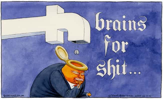 Cartoon4sale's tweet photo. Steve Bell on the Facebook crisis and Donald Trump – political cartoon gallery in Putney https://t.co/cuo6oyw3zy