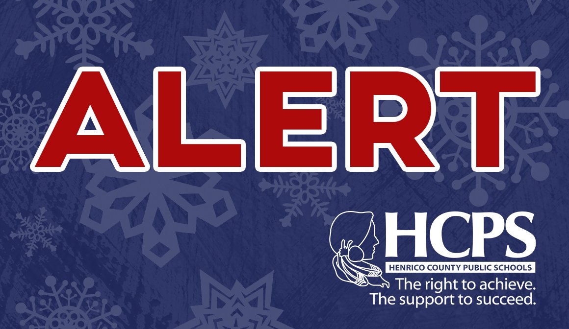 HenricoSchools's tweet photo. Henrico County Public Schools will re-open on a TWO-HOUR DELAY on Thursday, March 22, 2018. Employees: Code 5 (all employees report 2 hours late; all C&M employees report on time.) This is due to concerns over ‘black ice’ that might form overnight. https://t.co/qTv1xLw2H2