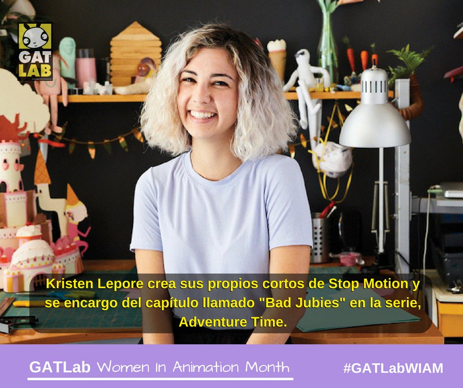 GatLabAnimation's tweet image. Hoy en #GATLabWIAM
Conozcan a @kirstenlepore la animadora Stop Motion que está arrasando la escena, dirigiendo para  #AdventureTime y creando el video viral #HiStranger. 

¡Una verdadera Stop Motion Queen!