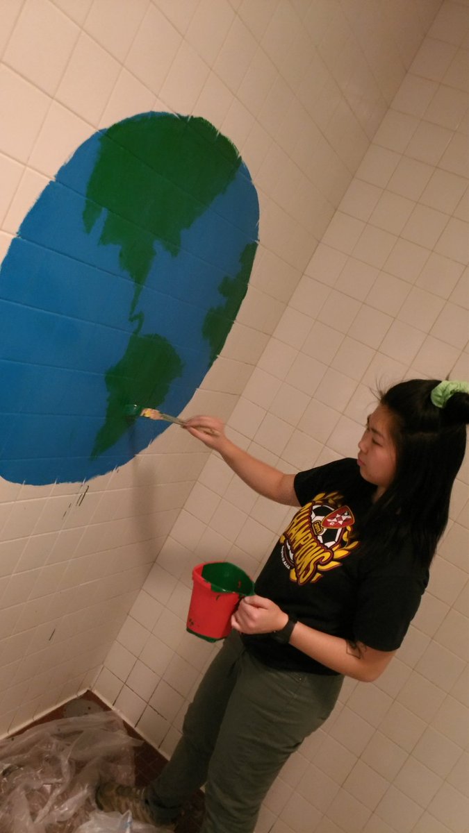 This is how students from College of Charleston <a href="/CofC/">College of Charleston</a> <a href="/CofCVolunteer/">CofC Volunteer</a> are spending their Spring Break! Happening now in our boy's restroom. I love servant leaders! <a href="/CofCJulieC/">Julie Chea</a>, you are doing your thing! Anticipating the finished product#valuedpartnerships <a href="/AinkaJackson/">Ainka Jackson</a> @SelmaCNTR