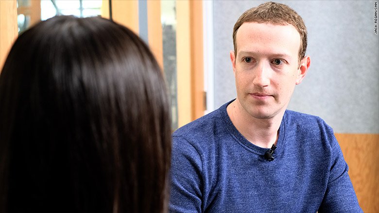 CNN's tweet photo. Mark Zuckerberg has regrets. "I'm really sorry that this happened," the Facebook CEO says after news that Cambridge Analytica, a data firm with ties to President Trump's 2016 campaign, accessed information from 50M Facebook users without their knowledge https://t.co/XxneoXOUJV https://t.co/Iqsh76ABF1