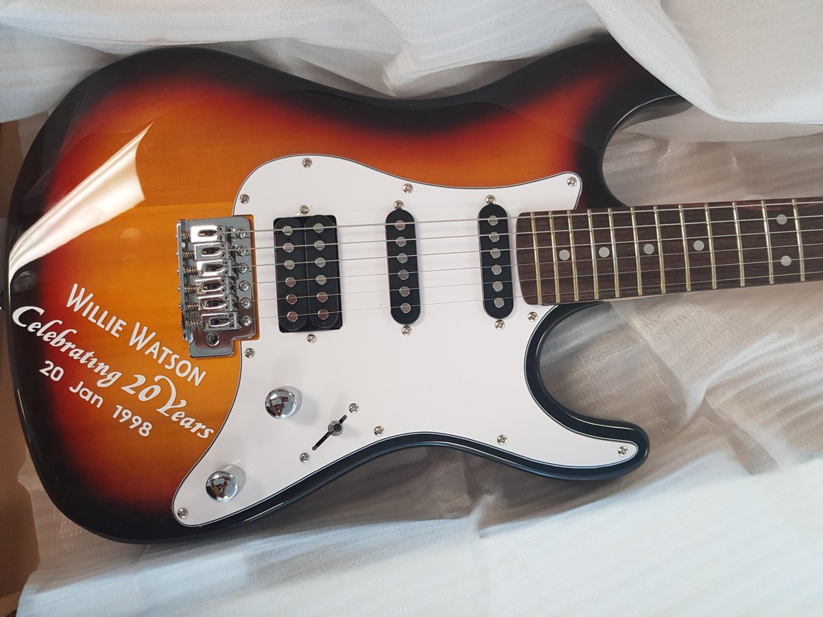 ZagGlobal's tweet photo. Soltius celebrates another milestone for Architect, Willie Watson. This year marks 20 years since being with the company and the first employee to reach this major milestone. We customised a guitar to thank him for his hard work and dedication to the company. Here's to many more! https://t.co/TEC43MNYwz