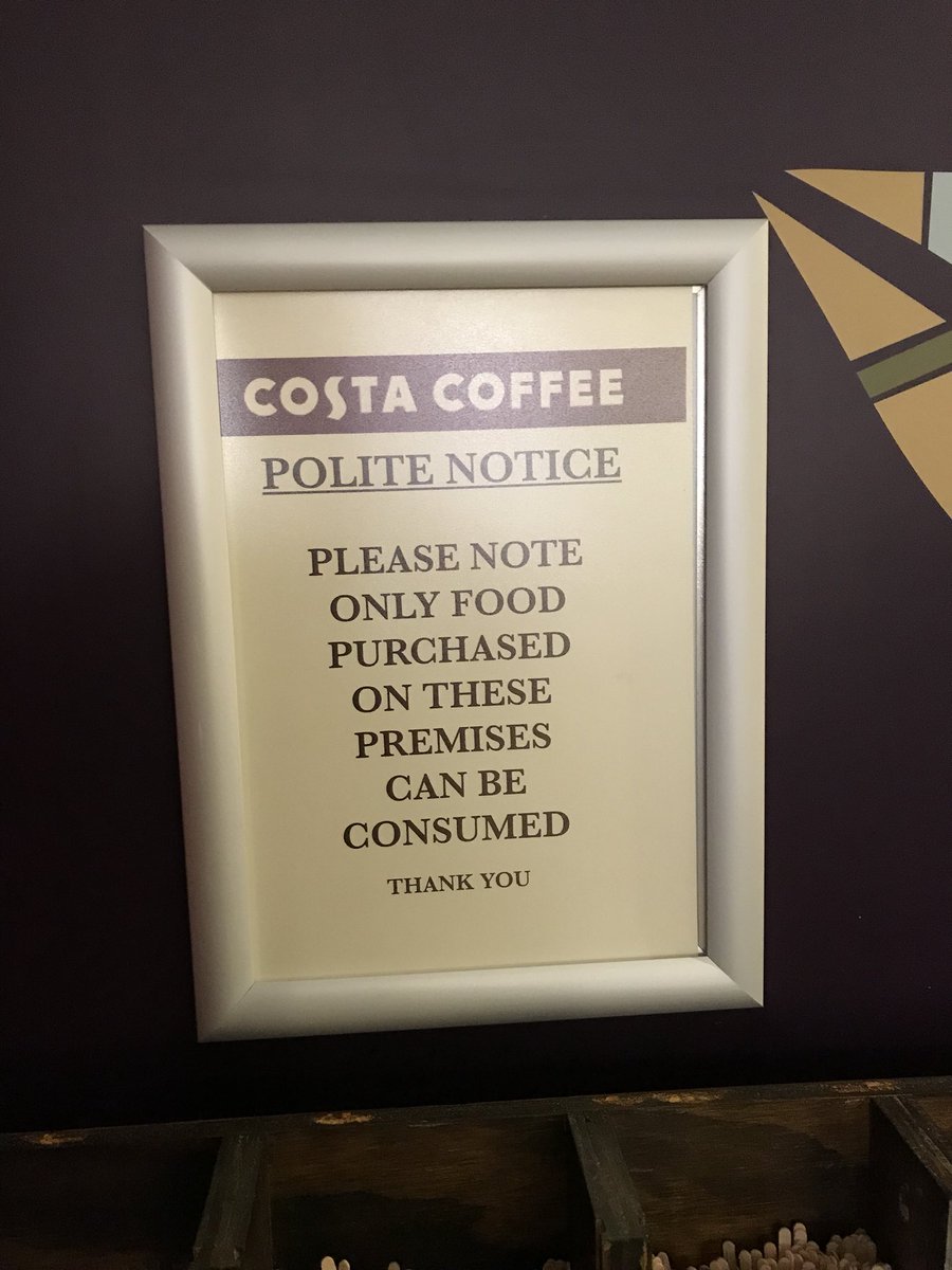 Apparently, if I leave the coffee shop, I’ll be forced into starvation🤔 At least I’ve been politely informed...guess I’ll get my affairs in order...😂😂☕️📸  <a href="/CostaCoffee/">Costa Coffee</a>